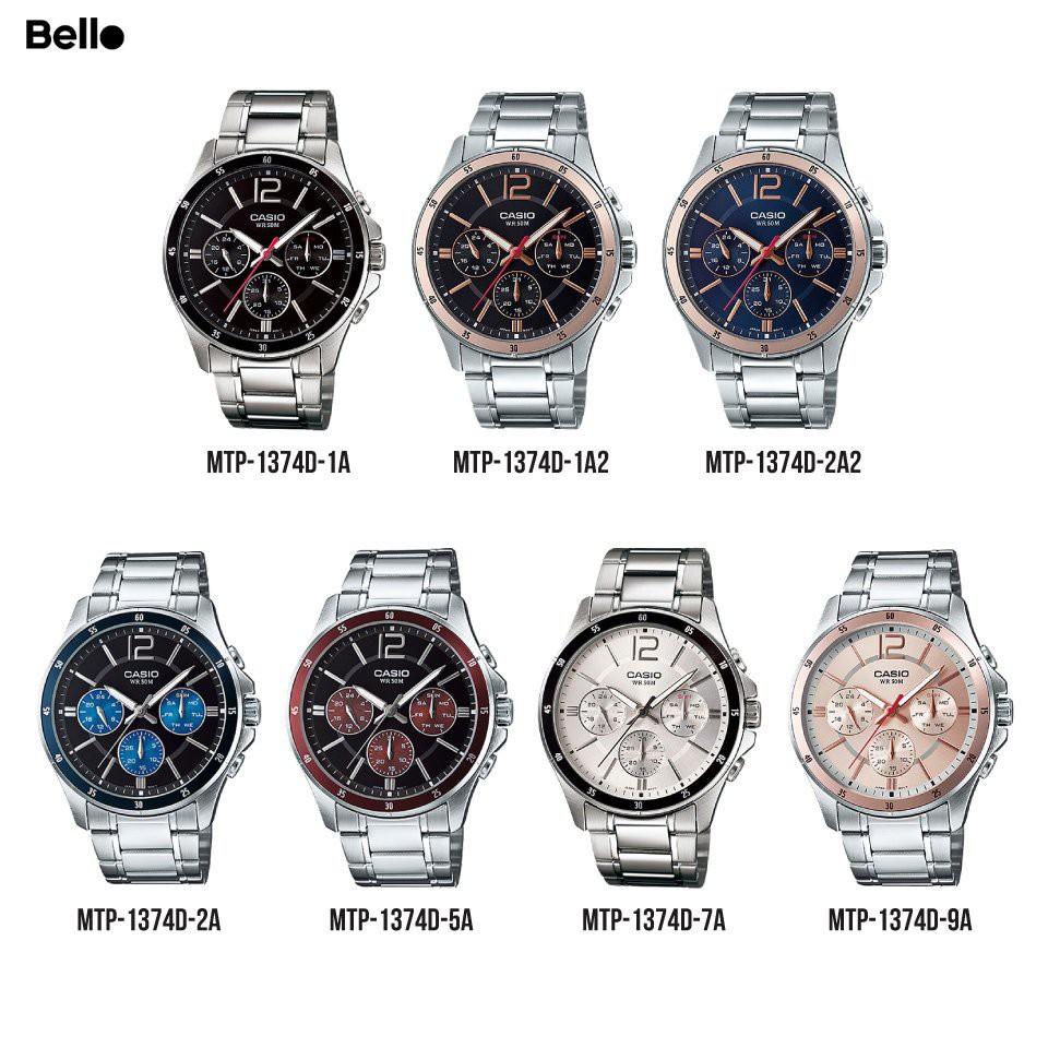 Đồng hồ Casio Nam MTP-1374 chính hãng giá rẻ - Bảo hành 1 năm - Pin trọn đời
