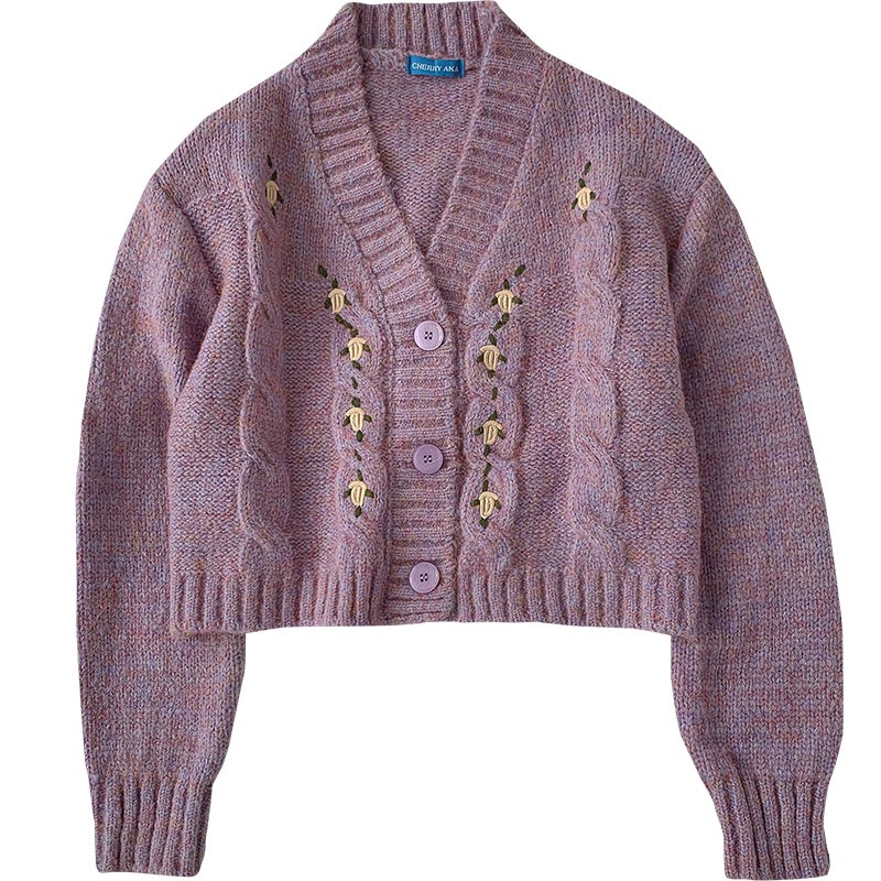 Áo len cardigan họa tiết dày dặn