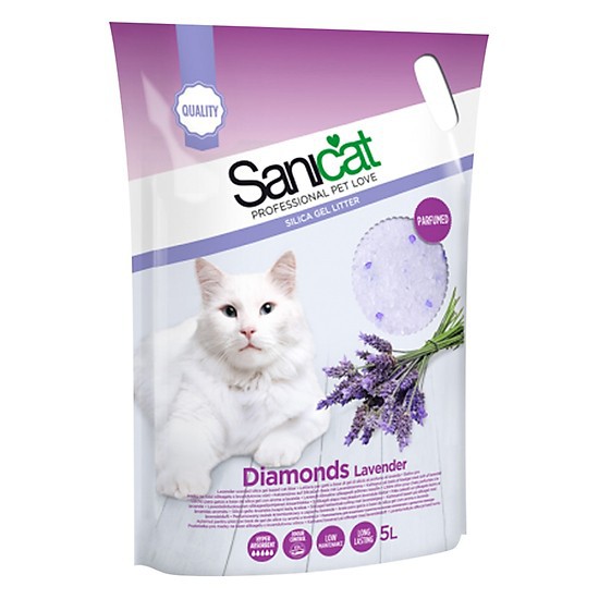 Cát Sanicat thủy tinh hương oải hương vệ sinh cho mèo 5L