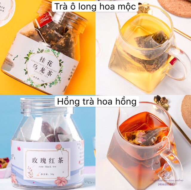 Trà hoa túi lọc hoa hồng hoa cúc hoa nhài táo tàu