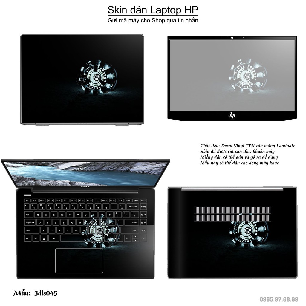 Skin dán Laptop HP in hình 3D họa tiết (inbox mã máy cho Shop)