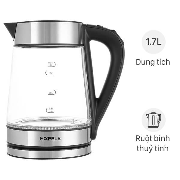 Ấm Đun Nước Mặt Kính Hafele T-602C (1.7 Lít)