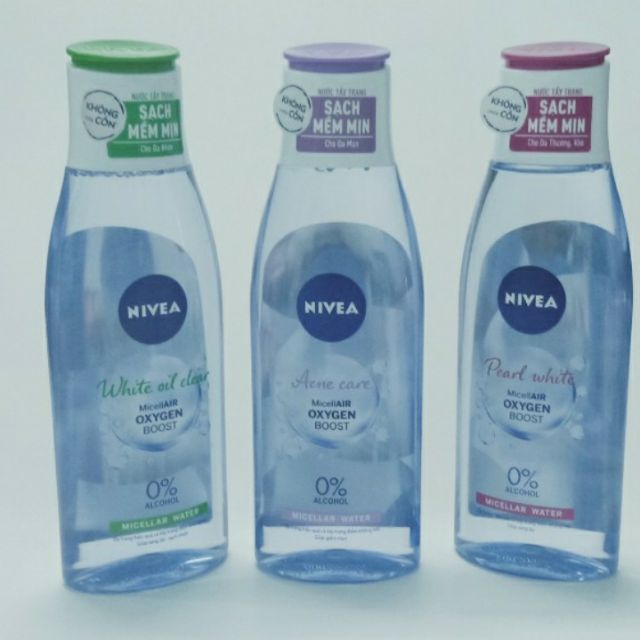 [Mẫu mới] Nước tẩy trang Nivea 200ml ( có 3 loại da mụn, da nhờn, da thường) khách vui lòng chọn loại phù hợp