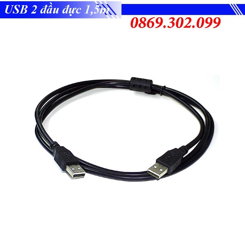 Cáp USB 2 đầu đực 1,5m