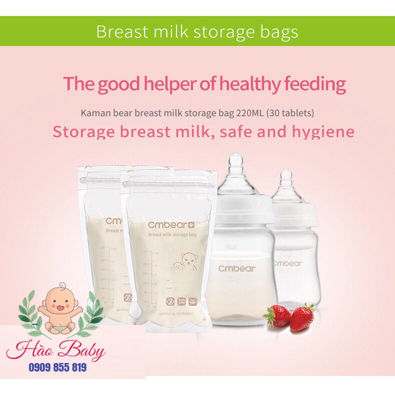 Túi Trữ Sữa Cmbear (1 Hộp 30 Túi)