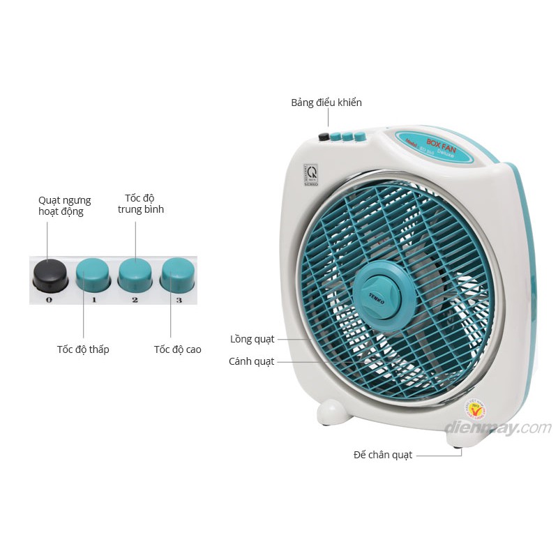 Quạt Bàn Đảo 3 Tấc Senko BD1012  - HÀNG CHÍNH HÃNG