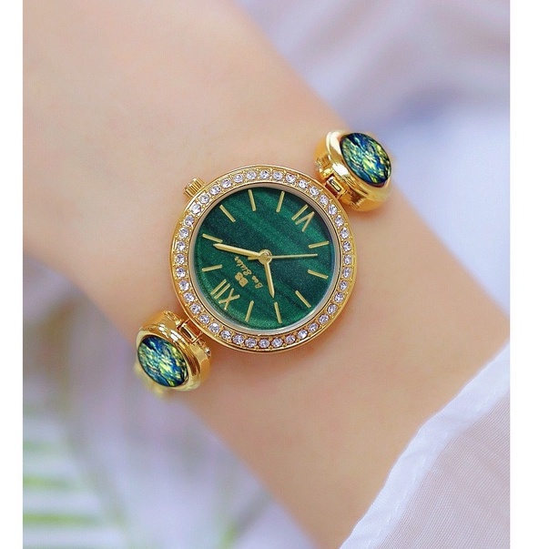 Đồng Hồ Nữ BS Bee Sister FA1649 Mặt Tròn Size 28mm Dây Đeo Kiểu Dáng Lắc Tay Đính Cườm Sang Trọng - Tặng Kèm Hộp