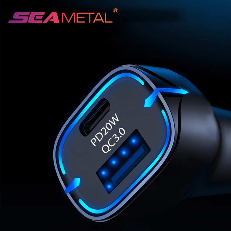 SEAMETAL Tẩu Sạc Điện Thoại Di Động QC3.0 Cổng USB Loại C 12-24V Trên Xe Hơi