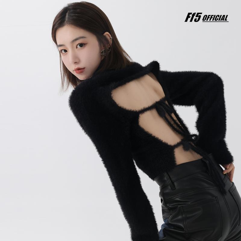 Áo Sweater Nữ Tay Dài Cột Dây Sau Lưng Phong Cách Hàn Quốc Thời Trang Xuân Thu 2022