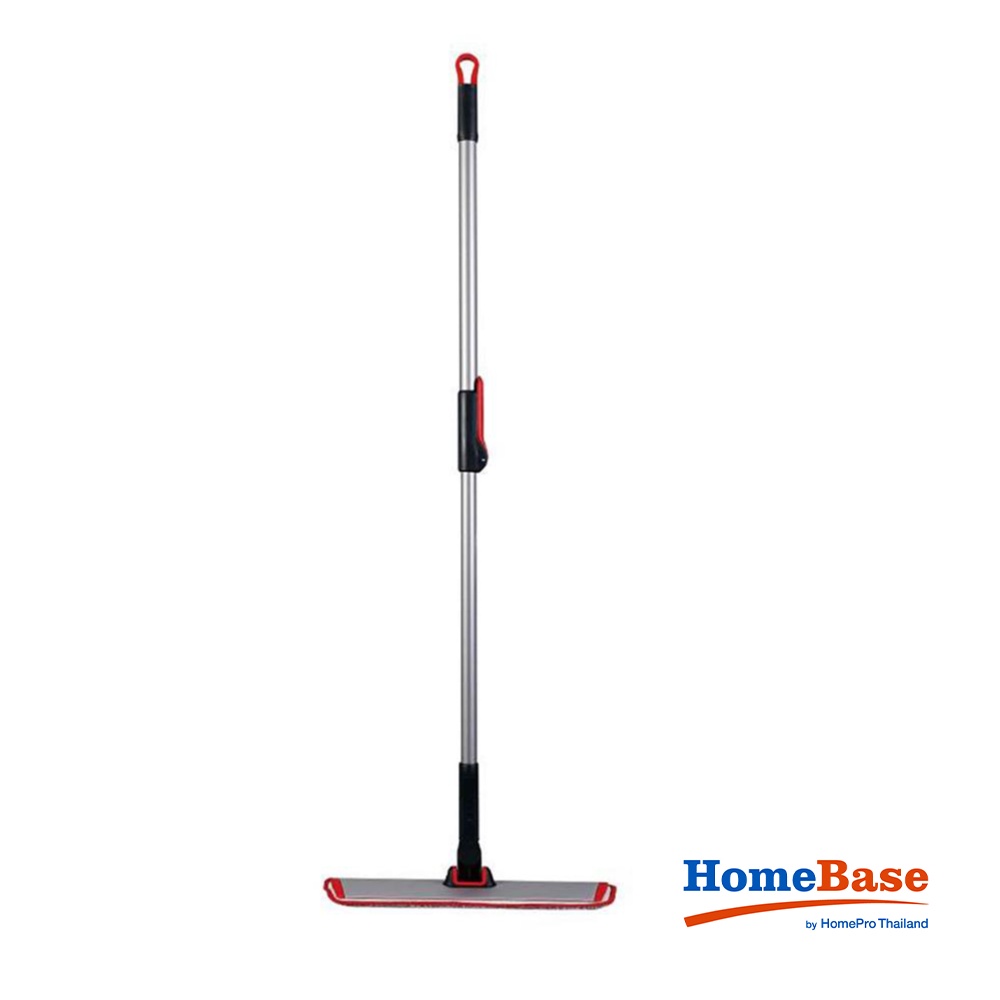 HomeBase ME LIVING Chổi quét nhà phẳng 360 độ bằng Microfiber 24inch ZURE W60xH133xD11cm màu xám/đỏ
