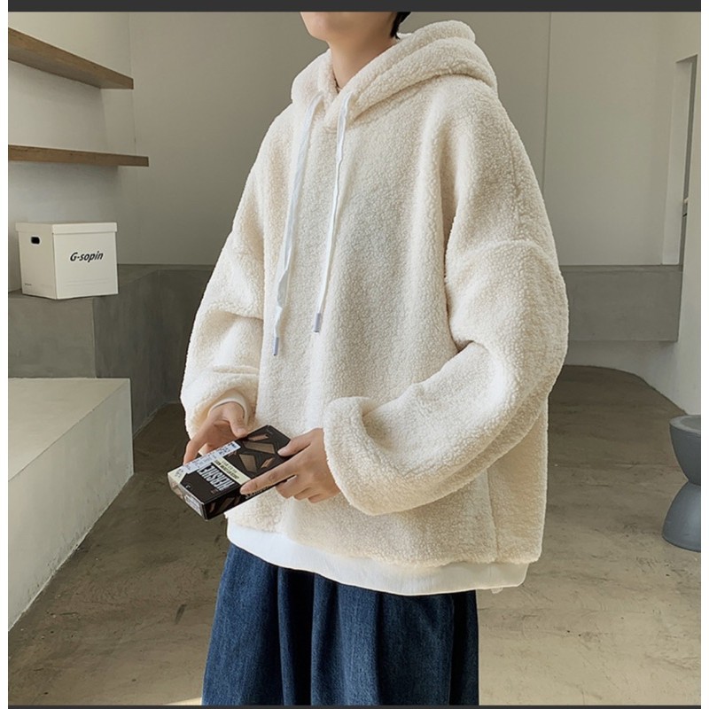 ÁO HOODIE LÔNG CỪU UNISEX- áo lông cừu form rộng nam nữ Siêu ấm - siêu đẹp-A7 | BigBuy360 - bigbuy360.vn