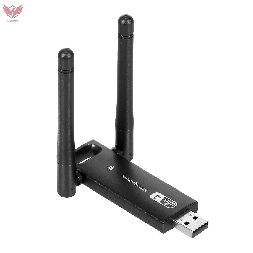 Thiết Bị Truyền Nhận Tín Hiệu Wifi 4 Cổng Usb Không Dây 2.4g 300mbps Có Ăng Ten Đôi