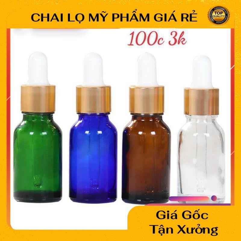 Chai lọ đựng tinh dầu 10ml/5ml Khoen vàng chiết mỹ phẩm