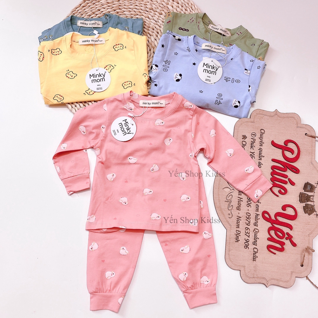 Bộ Dài Tay   Minky Mom Chất Cotton 100 % In Toàn Thân Họa Tiết Động Vật Vịt-Ngỗng Cho Bé (7-19kg) (SP001308 )