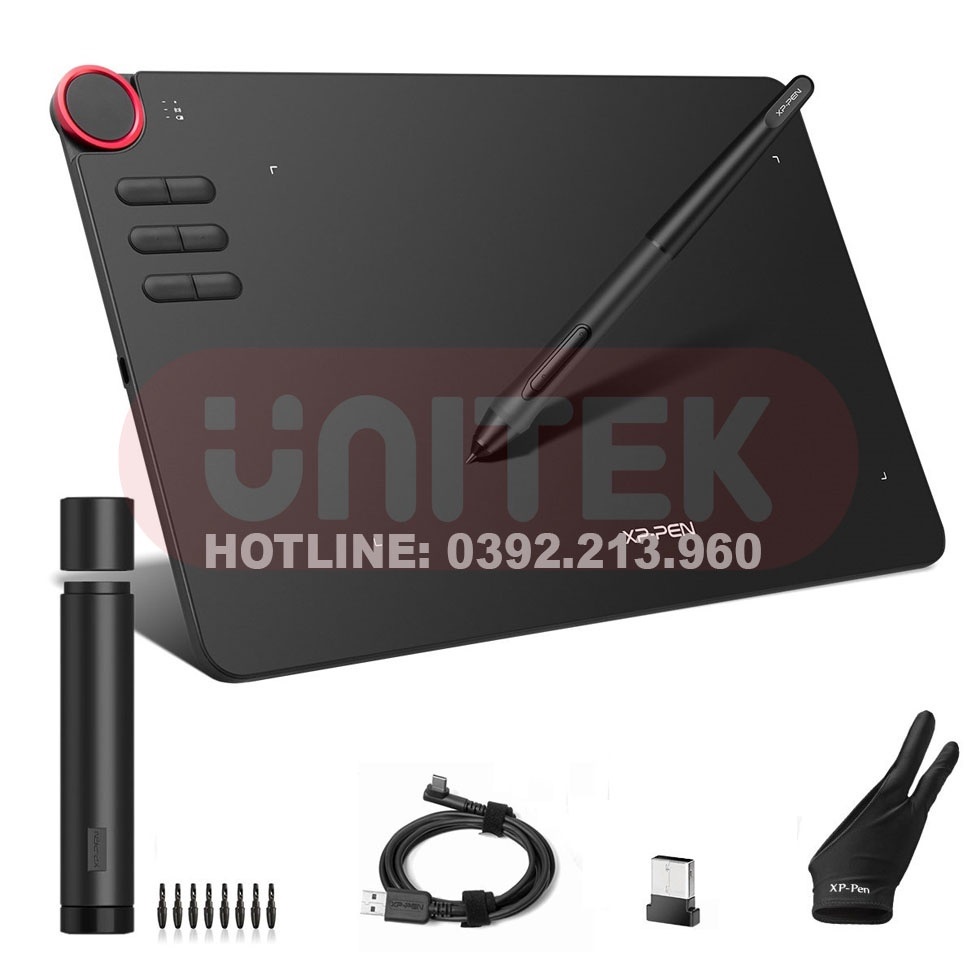 Bảng Vẽ Điện Tử XP-PEN DECO 03: Wireless 10X6 inch Lực Nhấn 8192 Nút Xoay Dial Bề Mặt Chống Xước - Kèm Găng Tay Họa Sĩ