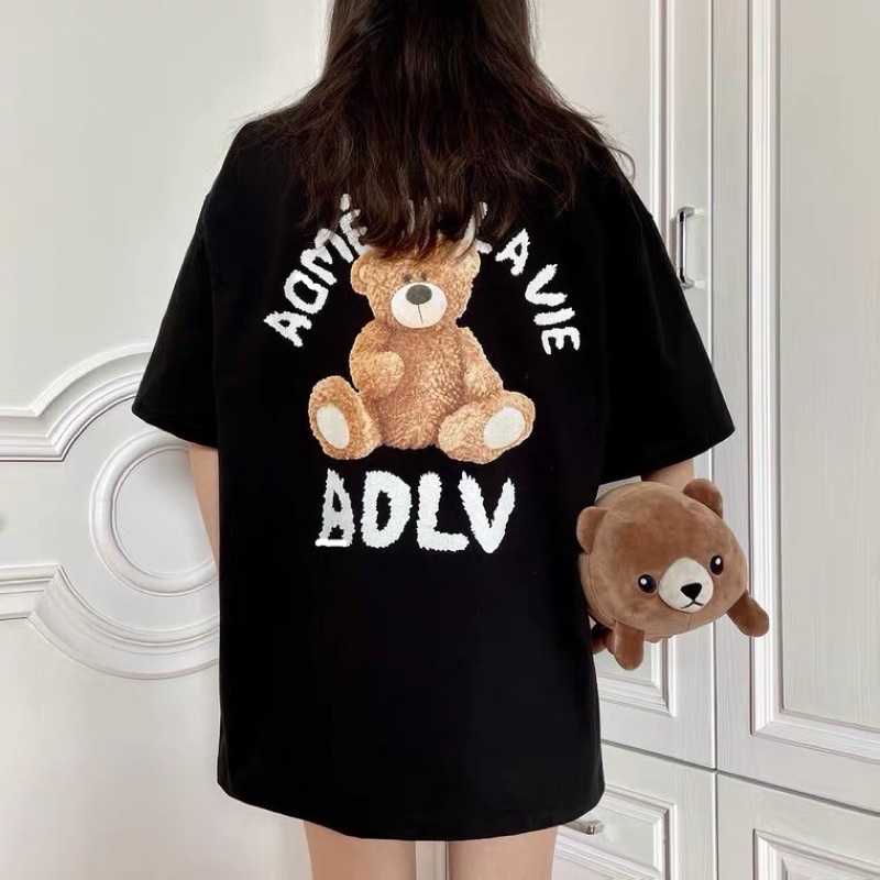 Áo thun tay lỡ nam nữ , áo phông form rộng chất cotton mát mịn thấm hút mồ hôi in hình AD
