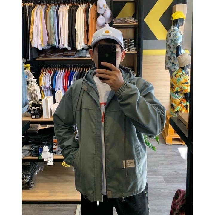 Áo Khoác Kaki Trơn Unisex 2 Lớp Xịn Mịn, Áo Khoác Kaki Dây Kéo Có Mũ Chống Nắng Gió Tốt.