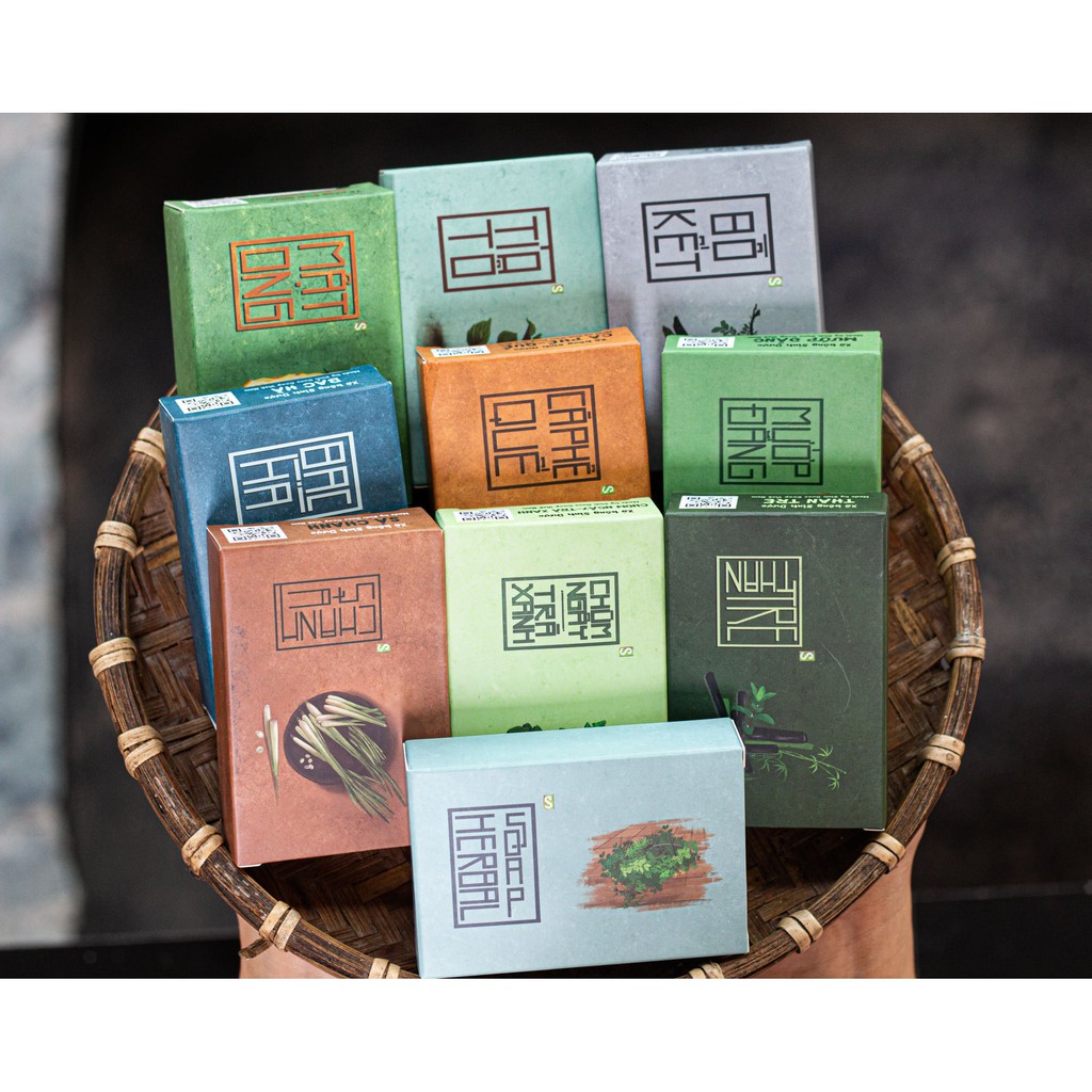 Organic Soap - Xà phòng Sinh Dược tự nhiên (mật ong, than tre, bạc hà, bồ kết, mướp đắng, chùm ngây trà xanh, sả chanh)