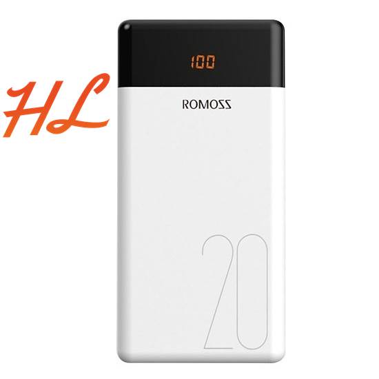 Pin Dự Phòng Romoss LT20 20000mah Màn Hình Led, 3 Cổng Sạc IN - BH 1 năm - Hưng Long PC