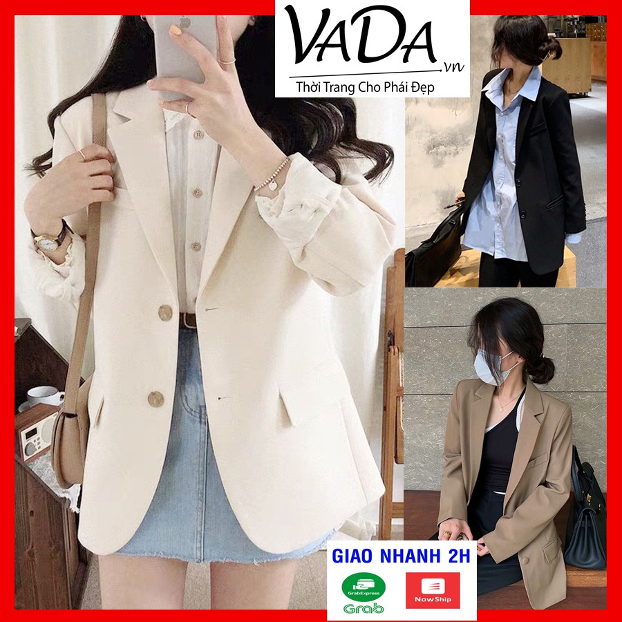 Áo khoác blazer Nữ From Rộng tay dài, nút bọc đi dự tiệc, dạo phố đi chơi, quẩy bar sang chảnh-  VADA - A268