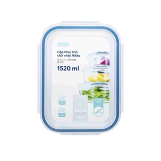 Hộp thủy tinh chữ nhật nikko 1520ml
