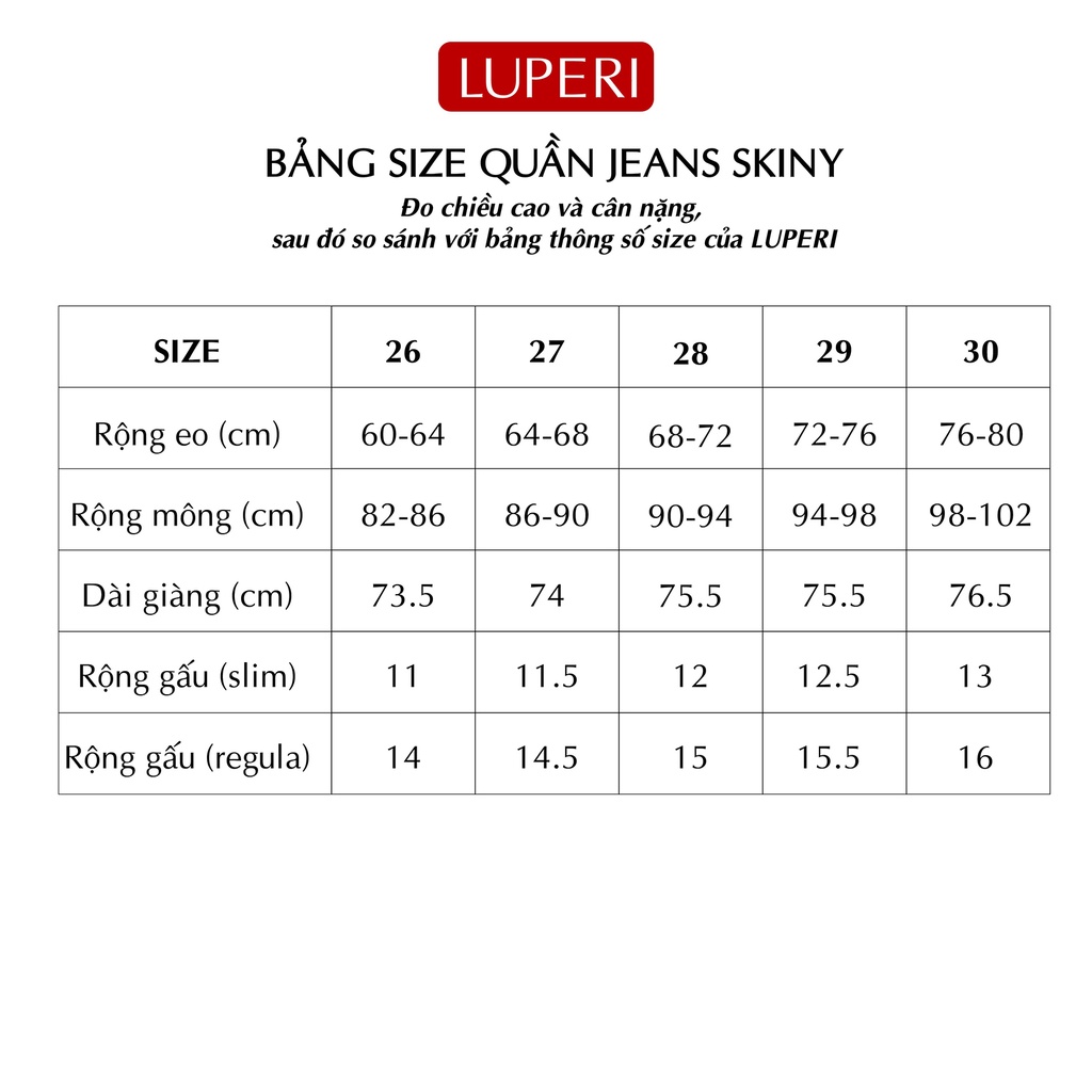 Quần jeans nữ ôm lưng cao ống bó Luperi dáng skinny cạp vừa trẻ trung from tôn dáng chất jean thun co giãn tốt LFQJ169