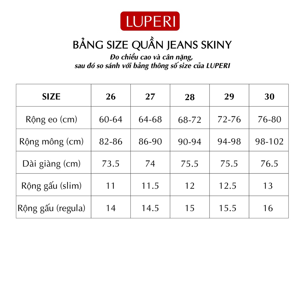 Quần Jean Nữ Lưng Cao LUPERI Dáng Skinny ống bó chất liệu dày dặn co giãn tốt nâng mông tôn eo thon chân dài LFQJ165