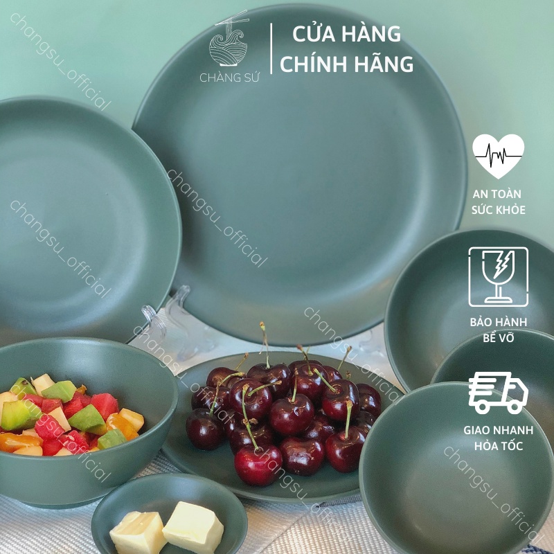 Đĩa sứ tròn decor cao cấp Dílo 19 20 26cm - Dĩa tròn Bắc Âu 3 màu sắc siêu sang - Vỡ 1 đổi 1