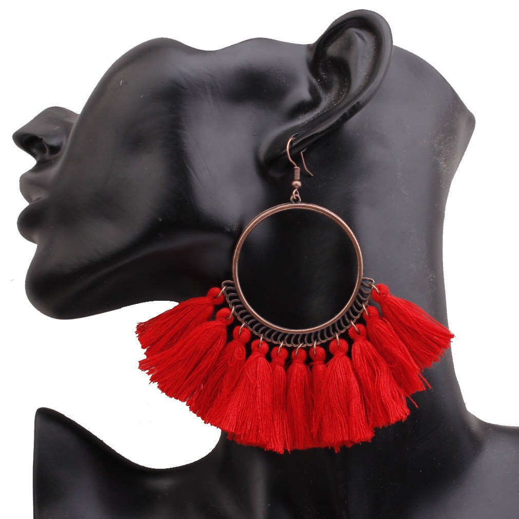 Hoa tai tua rua thời trang cho nữ khuyên tai boho - Mã HT024