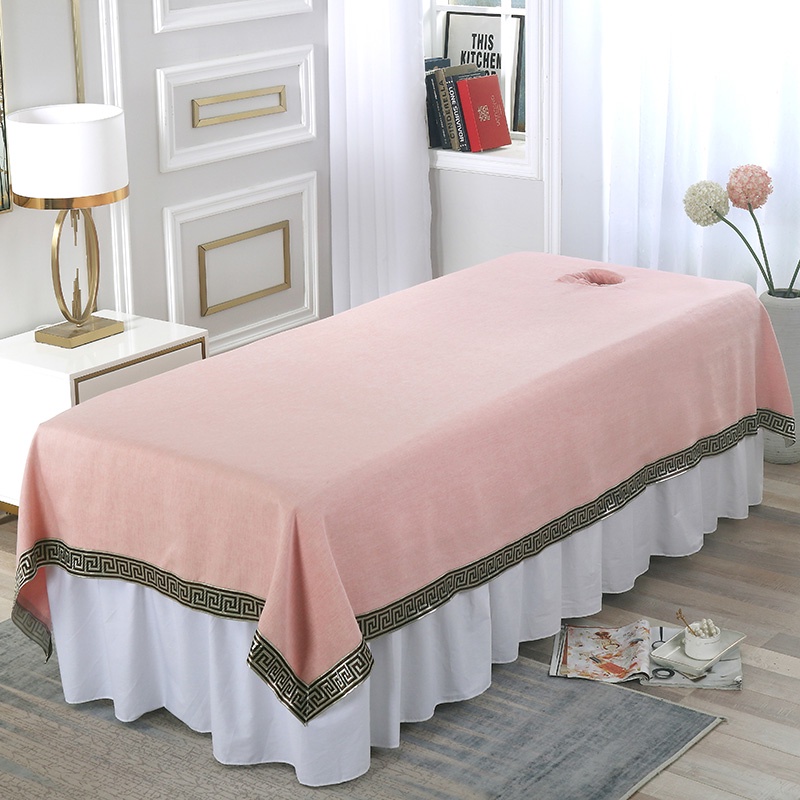 Ga Trải Giường Mát Xa Chất Liệu Cotton Lanh Mềm Mại Cho Salon/Salon