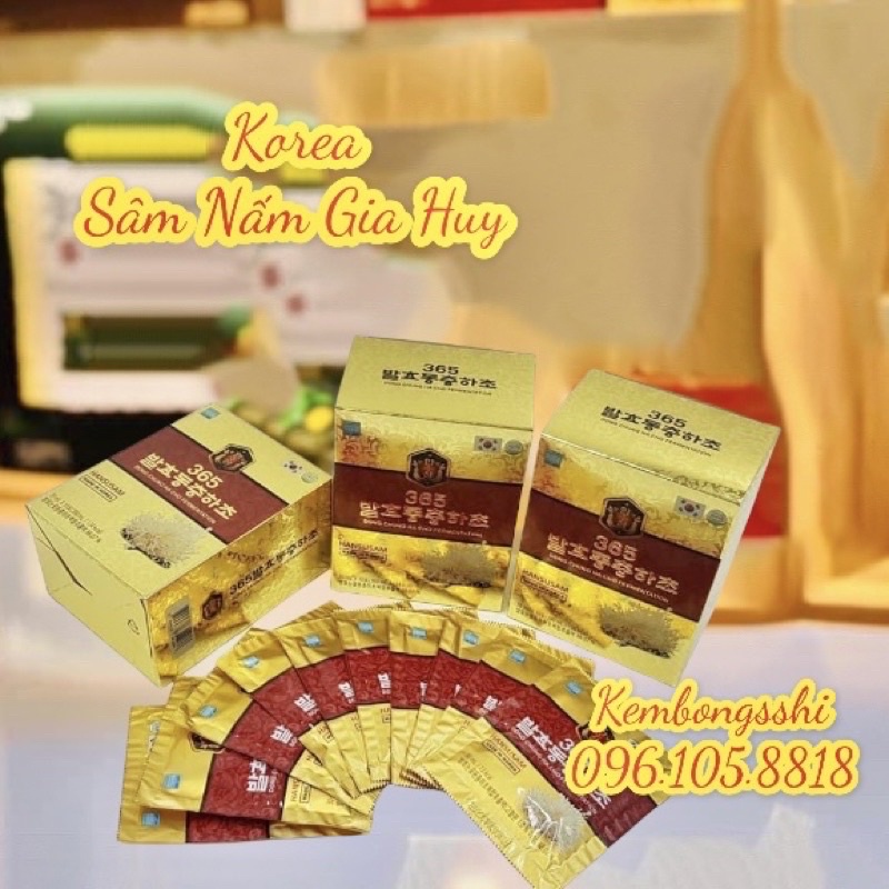 [HÀNG MỚI VỀ ] Đông Trùng Hạ Thảo 365 Hộp 60 gói Cao Cấp Bổ Phổi Hàn Quốc