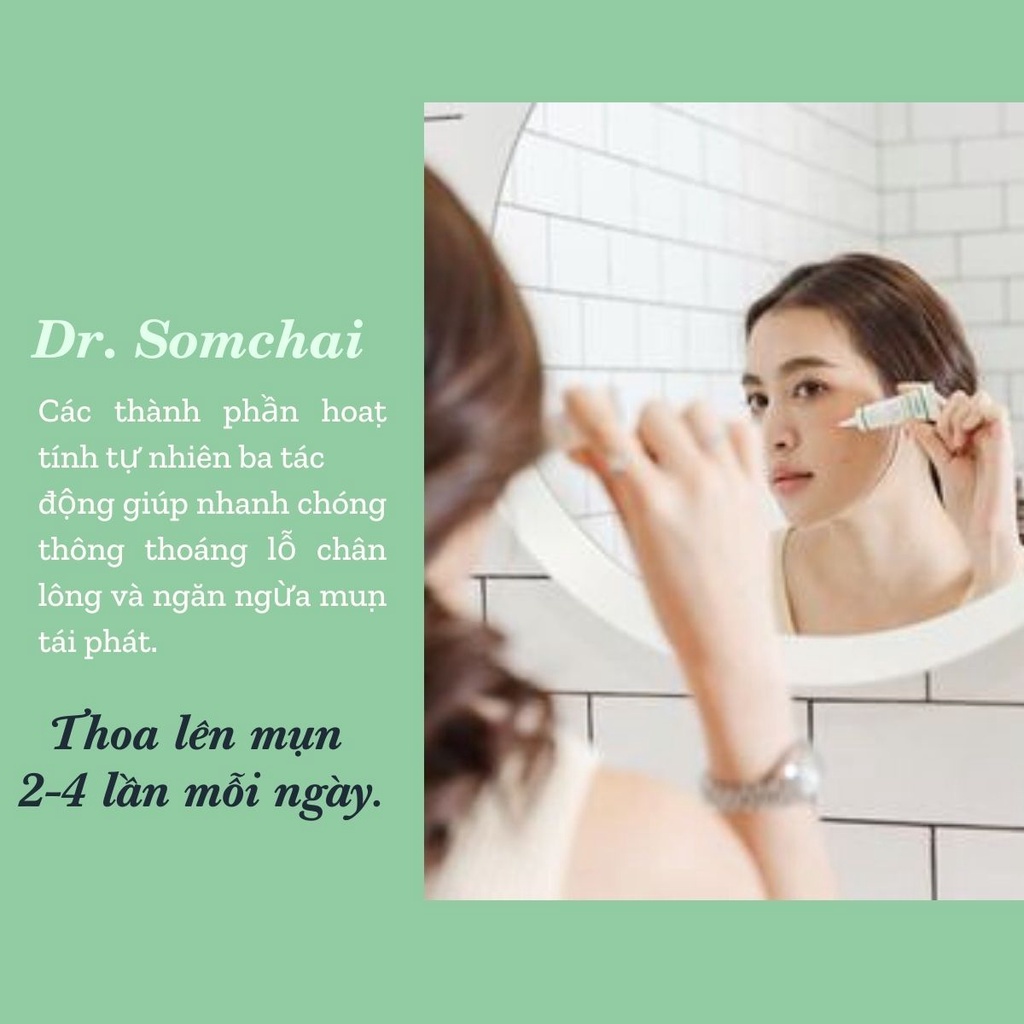 Kem giảm mụn DR. SOMCHAI ACNE SPOT cho mụn trứng cá và mụn mủ có tác dụng giảm mụn, giảm sưng đỏ 4g