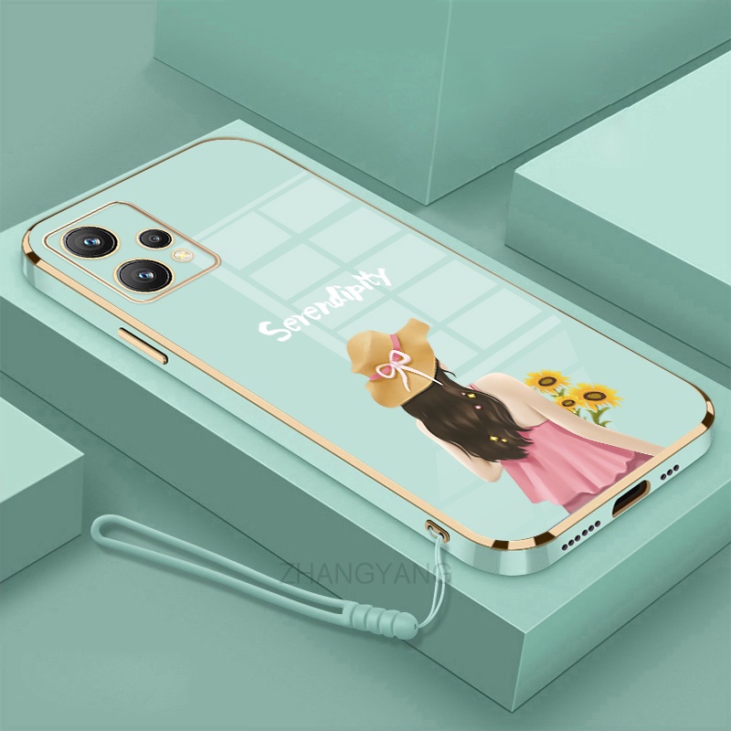 ốp lưng Realme 9 Realme 9 pro Realme 9i Ốp Điện Thoại TPU Silicon Viền Mạ Màu Hình Cô Gái Xinh Đẹp Cho Realme 9 Realme 9 pro Realme 9i