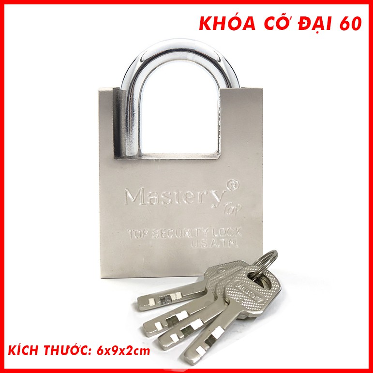 Ổ khóa chống trộm an toàn nhà cửa Mastery, Khóa Chống Cắt 60, Bộ khoá cửa, Khóa xe máy, kèm 4 chìa