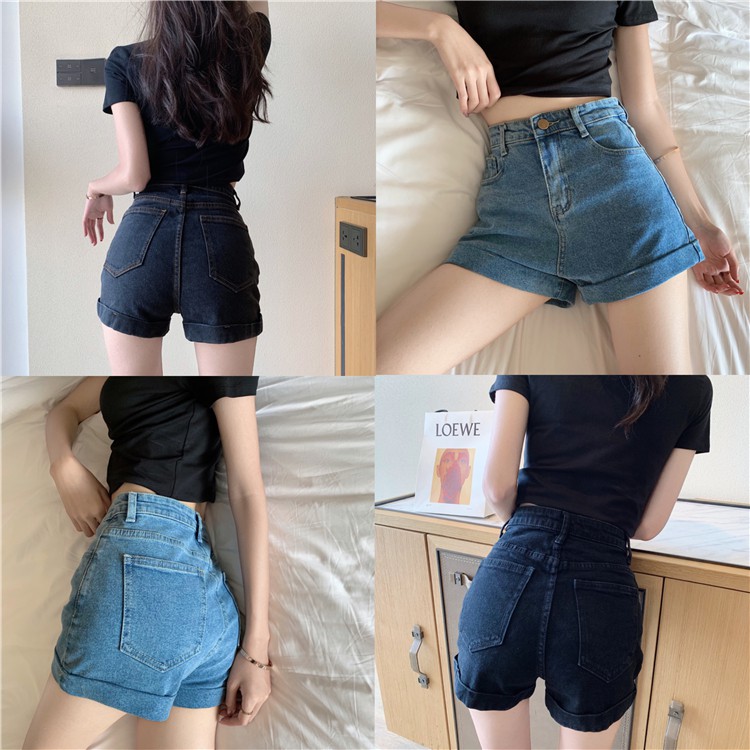 Xiaozhainv Quần Ngắn Denim Ống Rộng Lưng Cao Phong Cách Hàn Quốc Cho Nữ | BigBuy360 - bigbuy360.vn