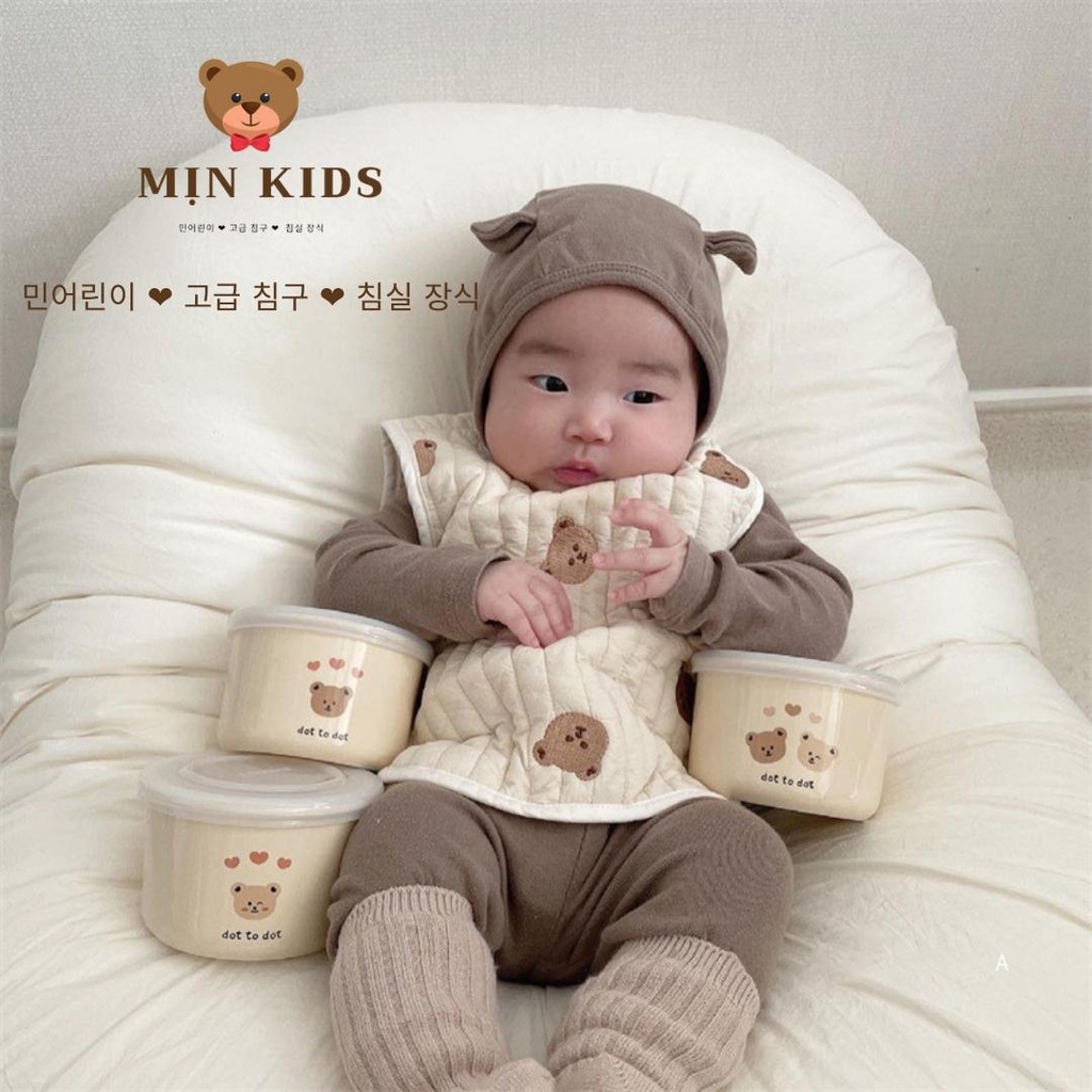 Bát ăn dặm cho bé, bát sứ ăn dặm MỊN KIDS, bát có nắp đậy giữ nhiệt tiện lợi giữ nóng đồ ăn lâu