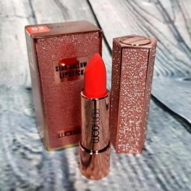 Son lì WodWod Star Hollow Lipstick vỏ nhũ ánh kim siêu sang  full màu