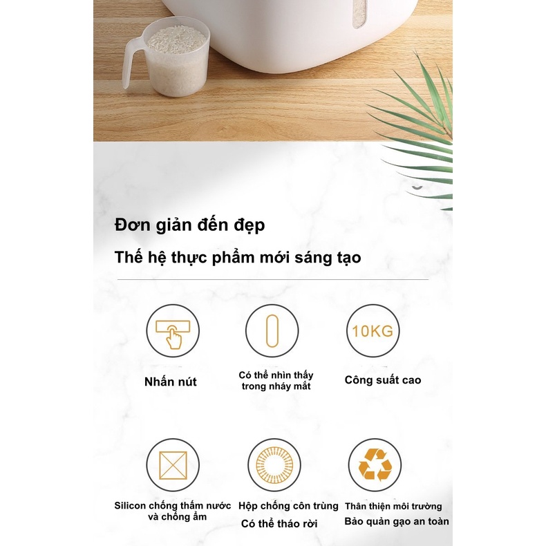 [BẢO HÀNH 1 NĂM] Thùng Đựng Gạo ECOCO - Chống Ẩm, Chống Mối Mọt - Loại 10kg - Chính Hãngi