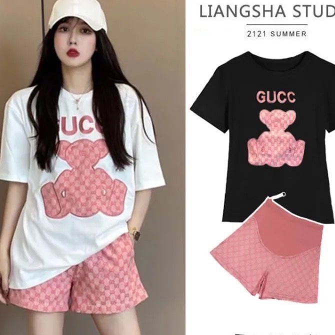 Bộ Đồ Ngắn Tay Cổ Tròn Phong Cách Mới Dành Cho Mẹ Bầu