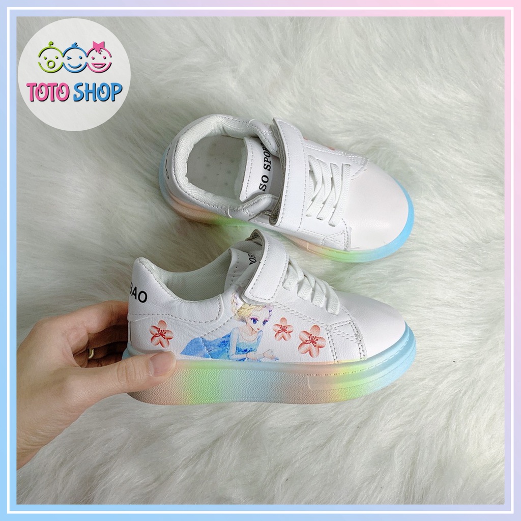 Giày SNEAKER hình công chúa, giày thể thao hình Elsa phối nhiều màu cho bé gái