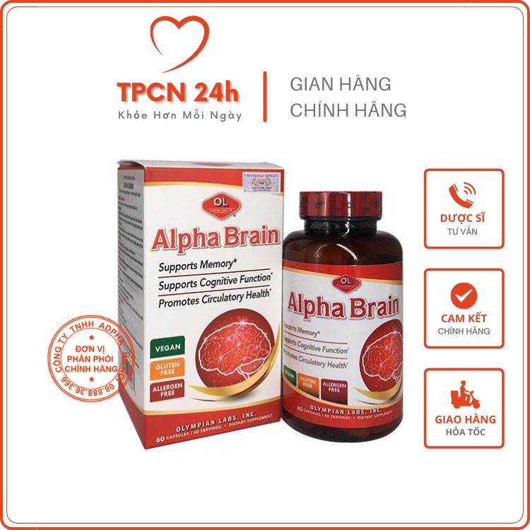 Alpha Brain – Viên uống bổ não, hỗ trợ tuần hoàn não