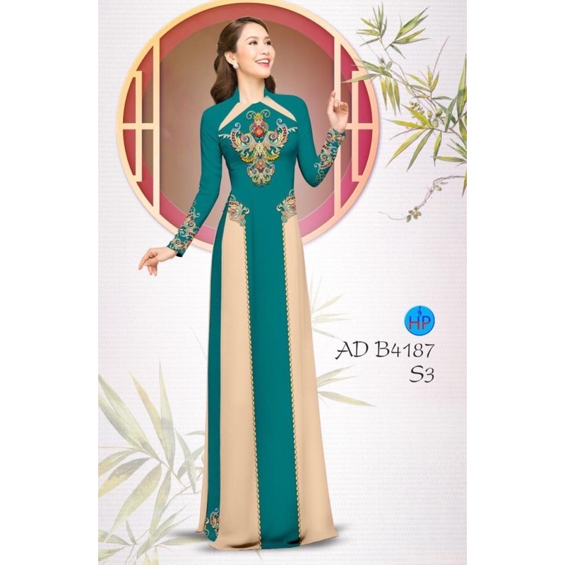 Vải Áo Dài Tằm Ý Hoa Văn Phối Màu