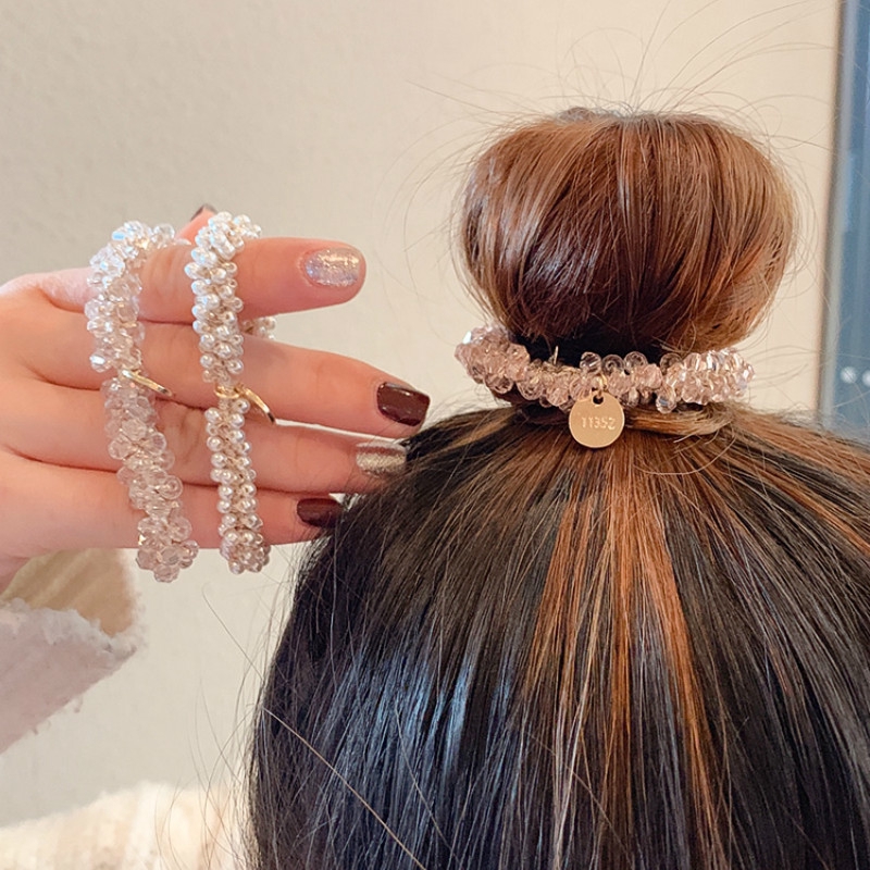 Fashion Rhinestone Rubber Band Elastic Hair Rope for Women