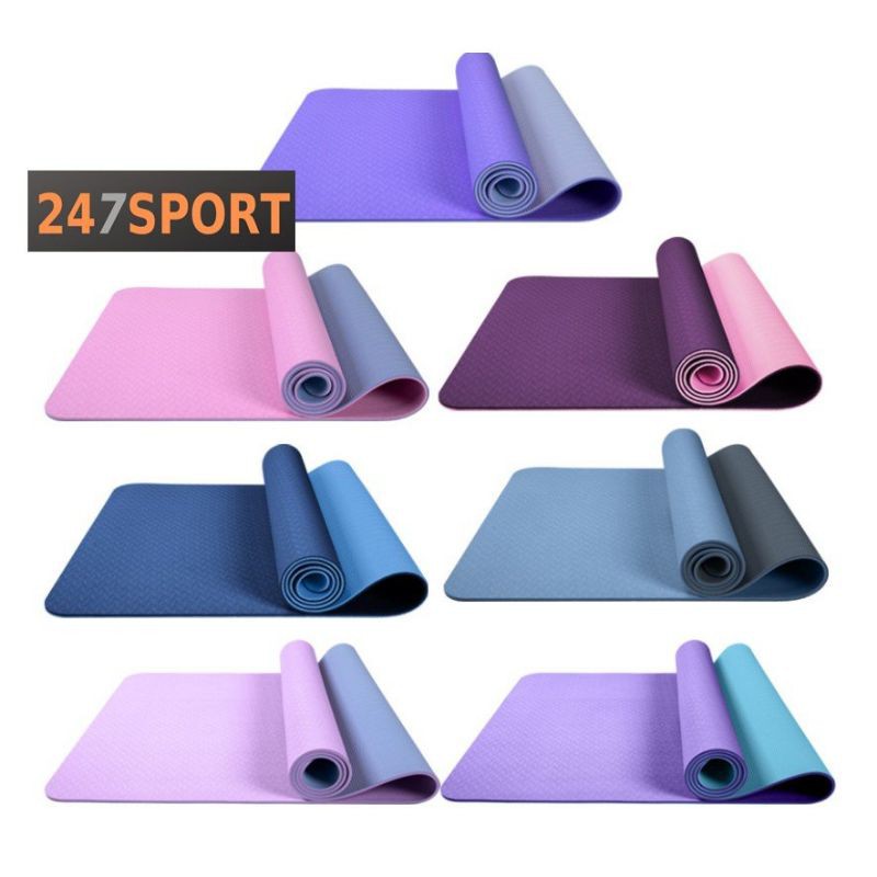 Thảm tập Yoga TPE 2 lớp 8mm chống truợt