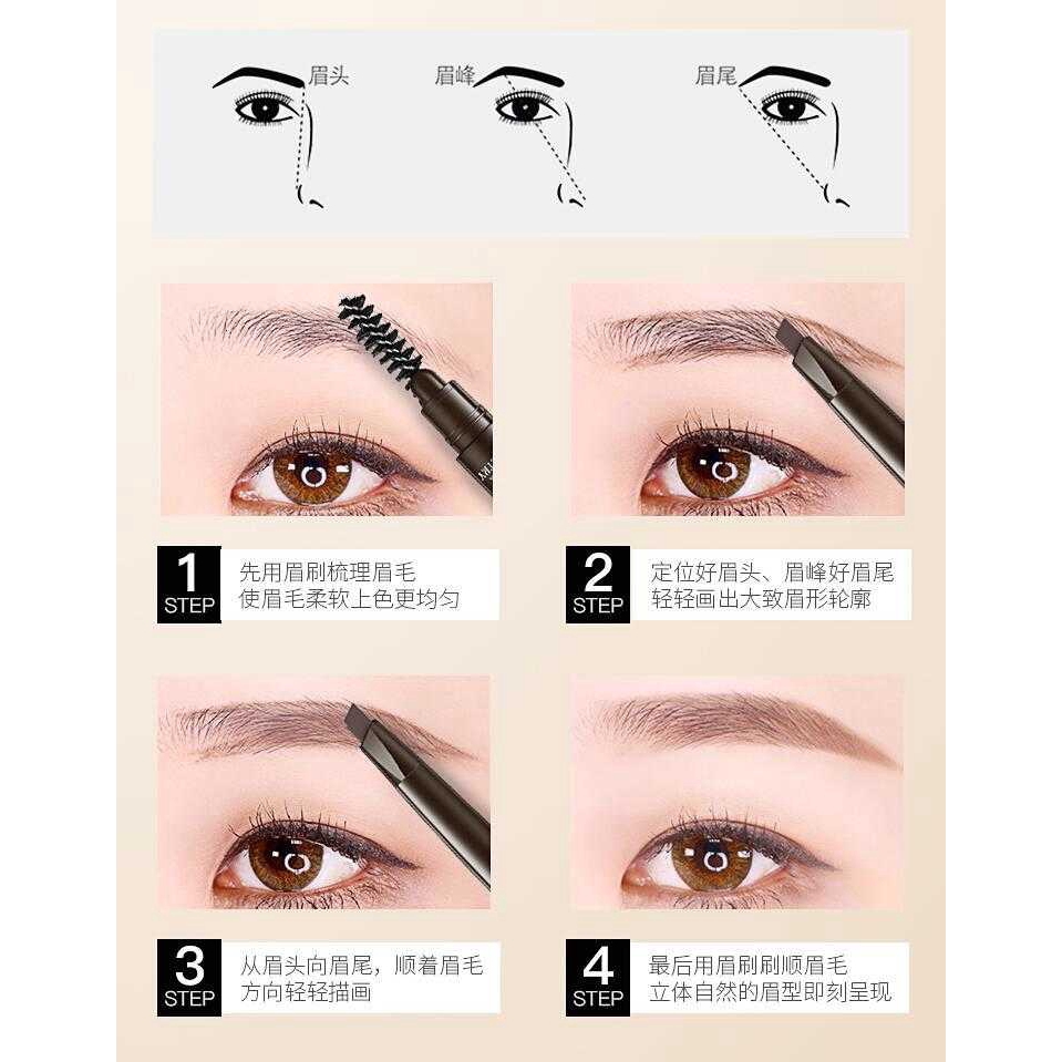 [Hàng mới về] Bút chì kẻ lông mày hai đầu lâu trôi chống thấm nước | BigBuy360 - bigbuy360.vn