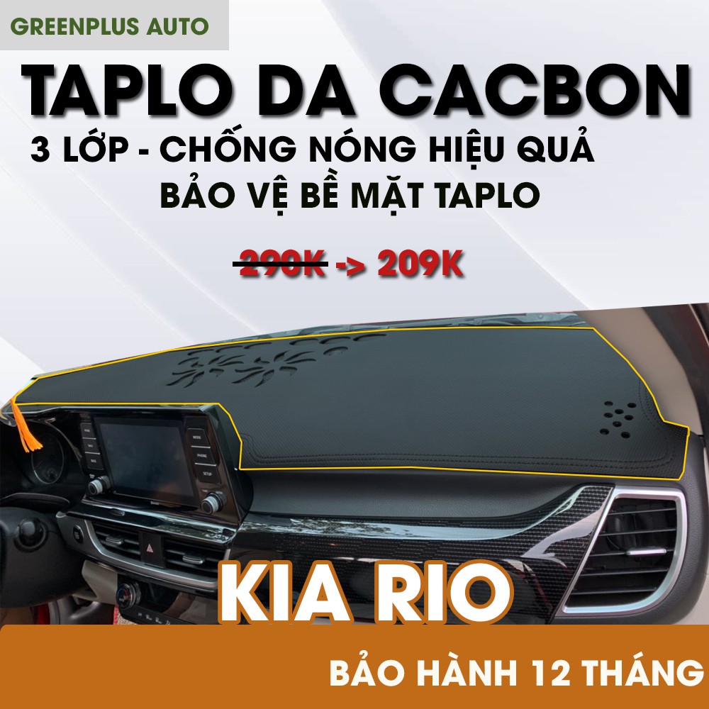 Thảm Taplo ô tô xe KIA RIO bằng da CACBON