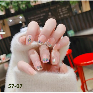 Bộ móng tay giả giá rẻ đẹp thời trang nữ đính đá gồm 24 móng