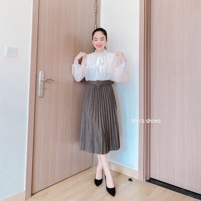 Min's Shoes - Chân Váy Nữ Cao Cấp Chất Dạ Nhũ Mềm Dáng Xoè CV69 | BigBuy360 - bigbuy360.vn