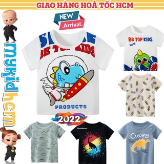 Áo bé trai KHỦNG LONG 2024 áo thun cho bé thích KHỦNG LONG JURASIC ngộ nghĩnh chất cotton hàng xuất Âu Mỹ
