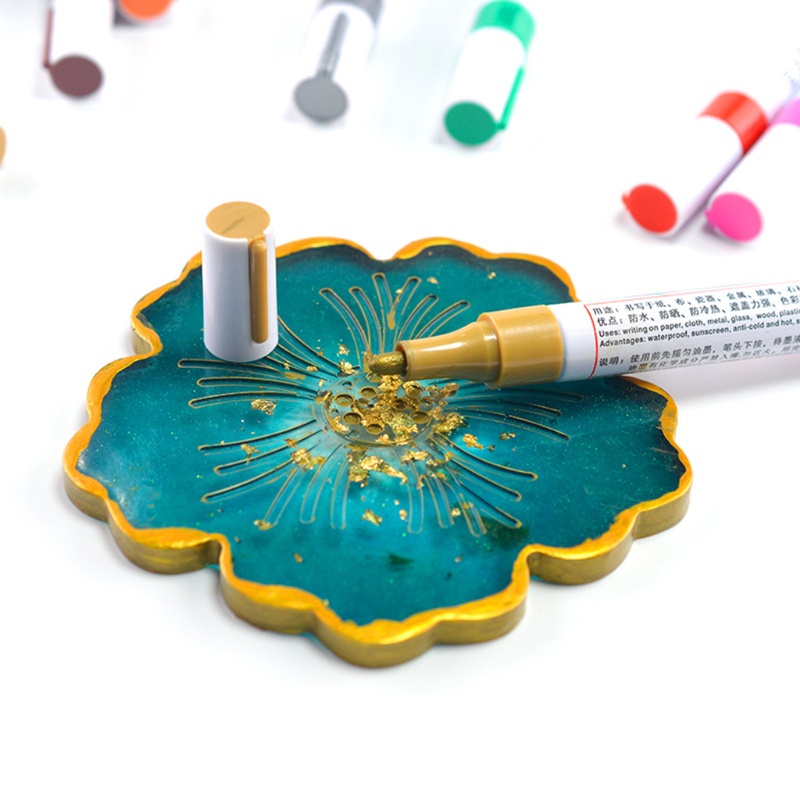 4 bút đánh dấu nhũ vĩnh viễn chống thấm nước cho lốp xe cao su pha lê kim loại epoxy resin